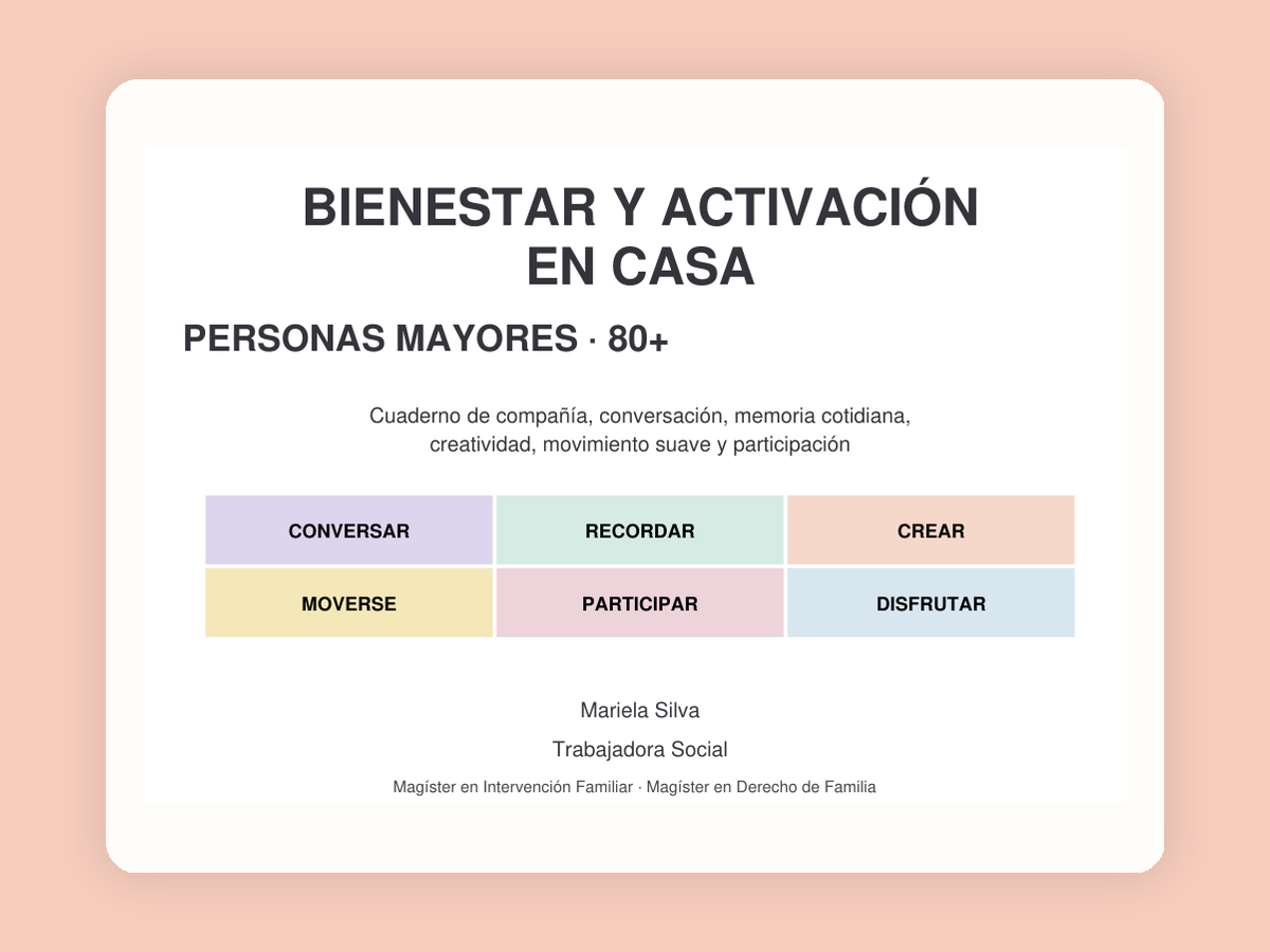 Portada de Bienestar y Activación en Casa para personas mayores de 80 años